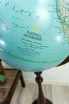 ILLUMINATED globe FLOOR LAMP on wooden stand