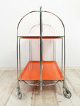 Iconic orange 1970s FOLDABLE BAR CART 'Dinett' by Bremshey