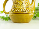 1960s mustard yellow Coffee TEA POT by WAKU Westgermany, relief pattern