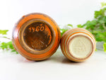 Set of two 1960s ORANGE midcentury ceramic VASES West German Pottery