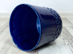 1970s Blue WGP CERAMIC PLANTER with bubble relief, Westgerman midcentury pottery