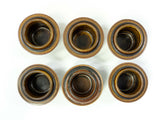 ARABIA RUSKA FINLAND set of 6 egg cups, 1960s modernist tableware