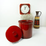 Big 1970s red WESTGERMAN POTTERY JAR with lid