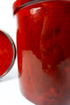 Big 1970s red WESTGERMAN POTTERY JAR with lid