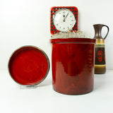 Big 1970s red WESTGERMAN POTTERY JAR with lid
