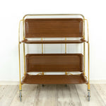 Rare golden! 1970s FOLDABLE SERVING TROLLEY Dinett by Bremshey