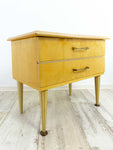 Single 1960s MIDCENTURY NIGHTSTAND or CABINET with two drawers