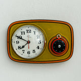 Orange olive 70s ceramic WALL CLOCK with timer by Schatz, Westgermany