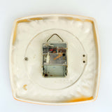 Orange red flamed 70s ceramic WALL CLOCK by Schatz, Westgermany
