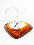 Orange red 1970s Ceramic WALL CLOCK by JUNGHANS Westgermany