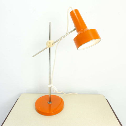 Original 1970s Orange DRAWING Desk LAMP midcentury lighthing