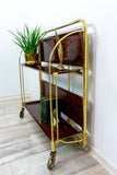 Rare golden 1970s FOLDING BAR CART Dinett by Bremshey