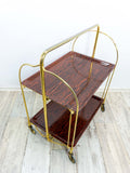 Rare golden 1970s FOLDING BAR CART Dinett by Bremshey