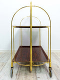 Rare golden 1970s FOLDING BAR CART Dinett by Bremshey