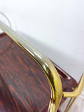 Rare golden 1970s FOLDING BAR CART Dinett by Bremshey