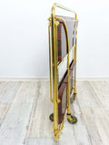 Rare golden 1970s FOLDING BAR CART Dinett by Bremshey