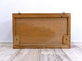 1950s midcentury KITCHEN WALL CABINET with glass curtain rail