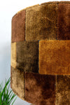 Exceptional 1970s CERAMIC FLOOR LAMP velvet shade, two bulbs