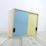 Free Shipping! Large 1950s vintage KITCHEN WALL CABINET glass shelves