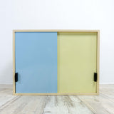 Free Shipping! Large 1950s vintage KITCHEN WALL CABINET glass shelves