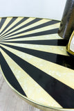 Rare original 60s SUNBURST KIDNEY TABLE black faux-nacre space age design