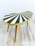 Rare original 60s SUNBURST KIDNEY TABLE black faux-nacre space age design