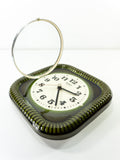 Moss green 70s MIDCENTURY ceramic WALL CLOCK by Dugena Westgermany