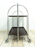 1960s bog oak FOLDING BAR CART 'Dinett' by Bremshey Westgermany