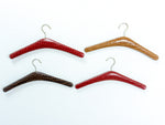 Set of 4 upholstered midcentury FAUX-LEATHER HANGERS