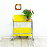 1970s Bremshey FOLDING CART 'Dinett', bright yellow faux-wood