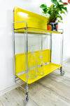 1970s Bremshey FOLDING CART 'Dinett', bright yellow faux-wood
