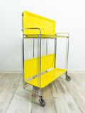 1970s Bremshey FOLDING CART 'Dinett', bright yellow faux-wood