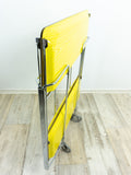 1970s Bremshey FOLDING CART 'Dinett', bright yellow faux-wood