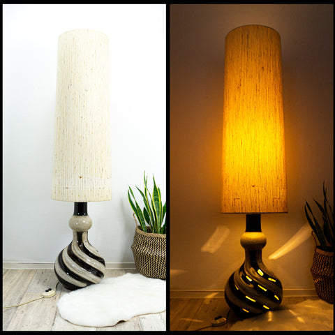 Exceptional 1960s XXL Double Bulb Ceramic FLOOR LAMP, Westgermany