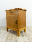 Pair of 1950s MIDCENTURY NIGHTSTANDS, Glass Top and Drawer