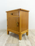 Pair of 1950s MIDCENTURY NIGHTSTANDS, Glass Top and Drawer