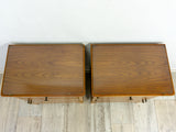 Pair of 1950s MIDCENTURY NIGHTSTANDS, Glass Top and Drawer