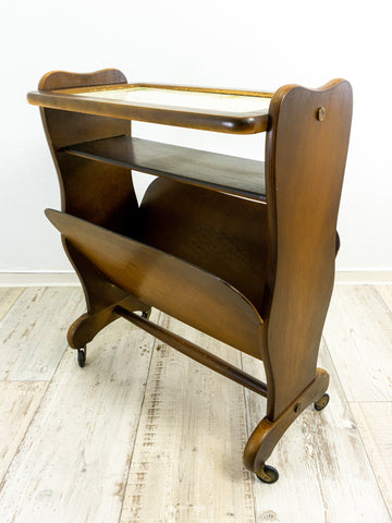 1950s midcentury MAGAZINE CART and TEA RACK or CAKE STAND