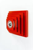 Iconic 70s square red MIDCENTURY PYRAMID SCONCE by Hustadt Westgermany 1 of 2