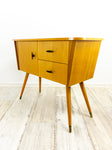 1960s bicolor midcentury SIDEBOARD CABINET CREDENZA with doors and 2 drawers