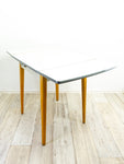 On hold for S.! Square original 1960s EXTENDABLE wooden KITCHEN TABLE Resopal Formica Top