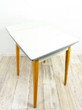 On hold for S.! Square original 1960s EXTENDABLE wooden KITCHEN TABLE Resopal Formica Top