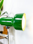 Moss GREEN 1970s midcentury clamp-on spot LAMP light, fully rotatable