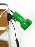 Moss GREEN 1970s midcentury clamp-on spot LAMP light, fully rotatable