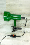 Moss GREEN 1970s midcentury clamp-on spot LAMP light, fully rotatable